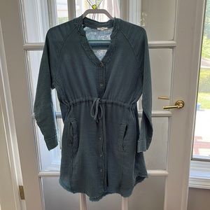 NWOT La MIEL shirt dress teal Size S